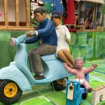 Presépio traz Rita Pavone e Marcello Mastroianni no lugar de Maria e José - André Borges/divulgação
