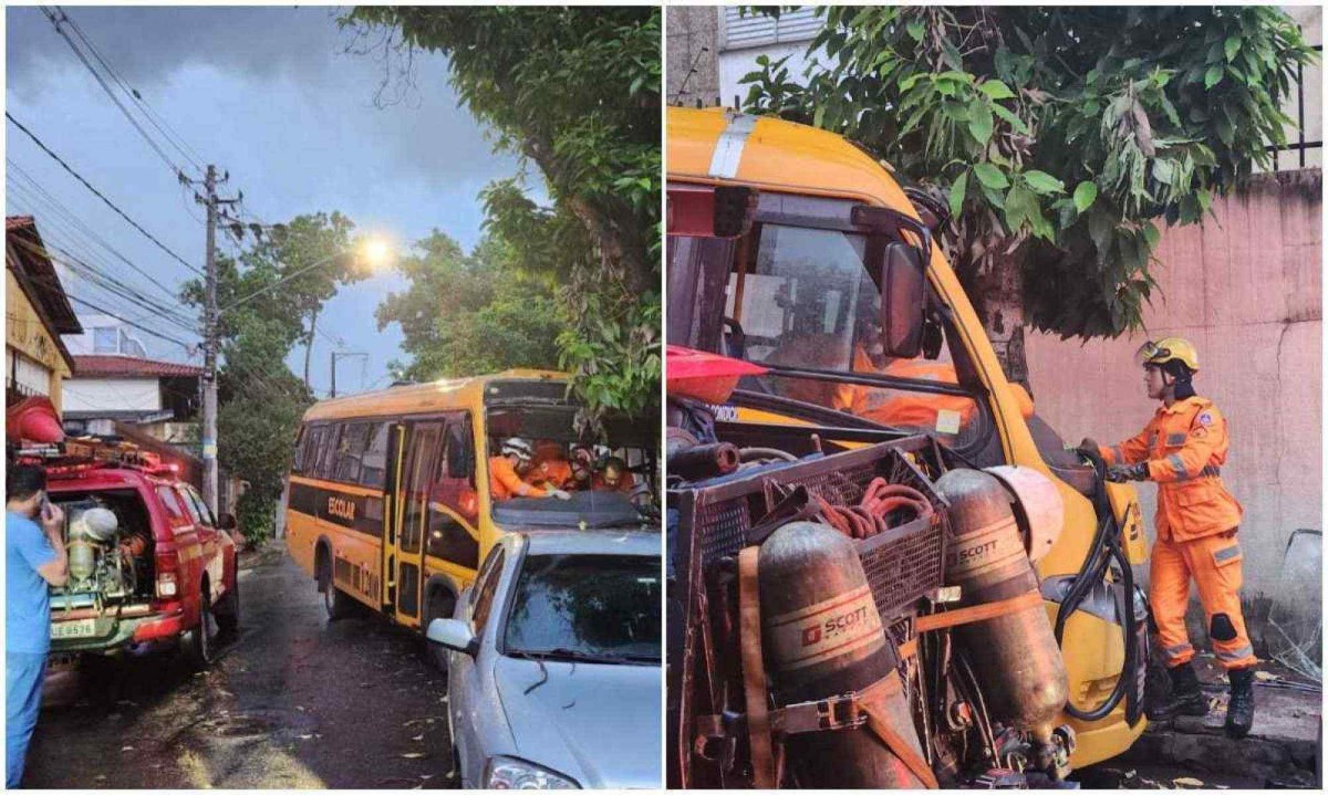 Quatro viaturas do Corpo de Bombeiros foram enviadas ao local -  (crédito: CBMMG)