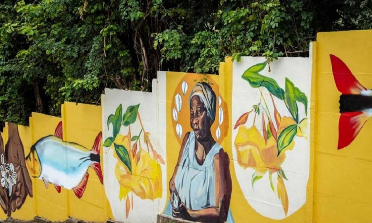 Projeto 'Arte nas Águas de Minas' decora muro em Contagem
