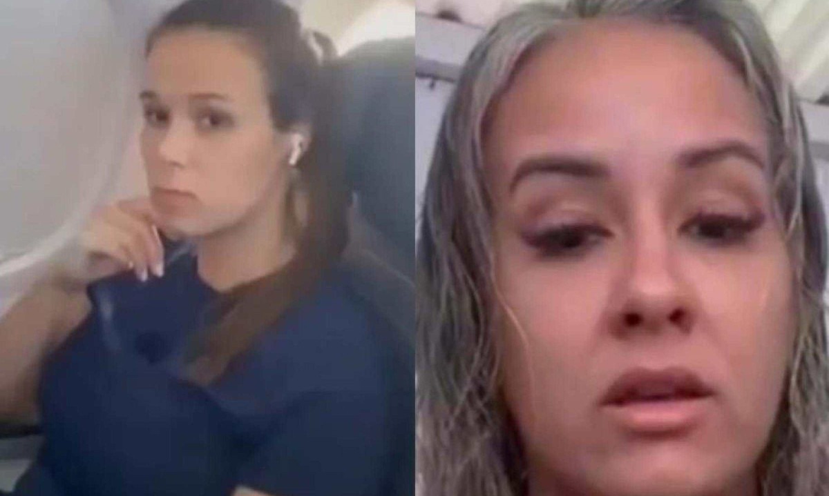 Jeniffer Castro e Aline, mãe da criança envolvida em confusão por disputa de assento em avião -  (crédito: Reprodução/Redes sociais)