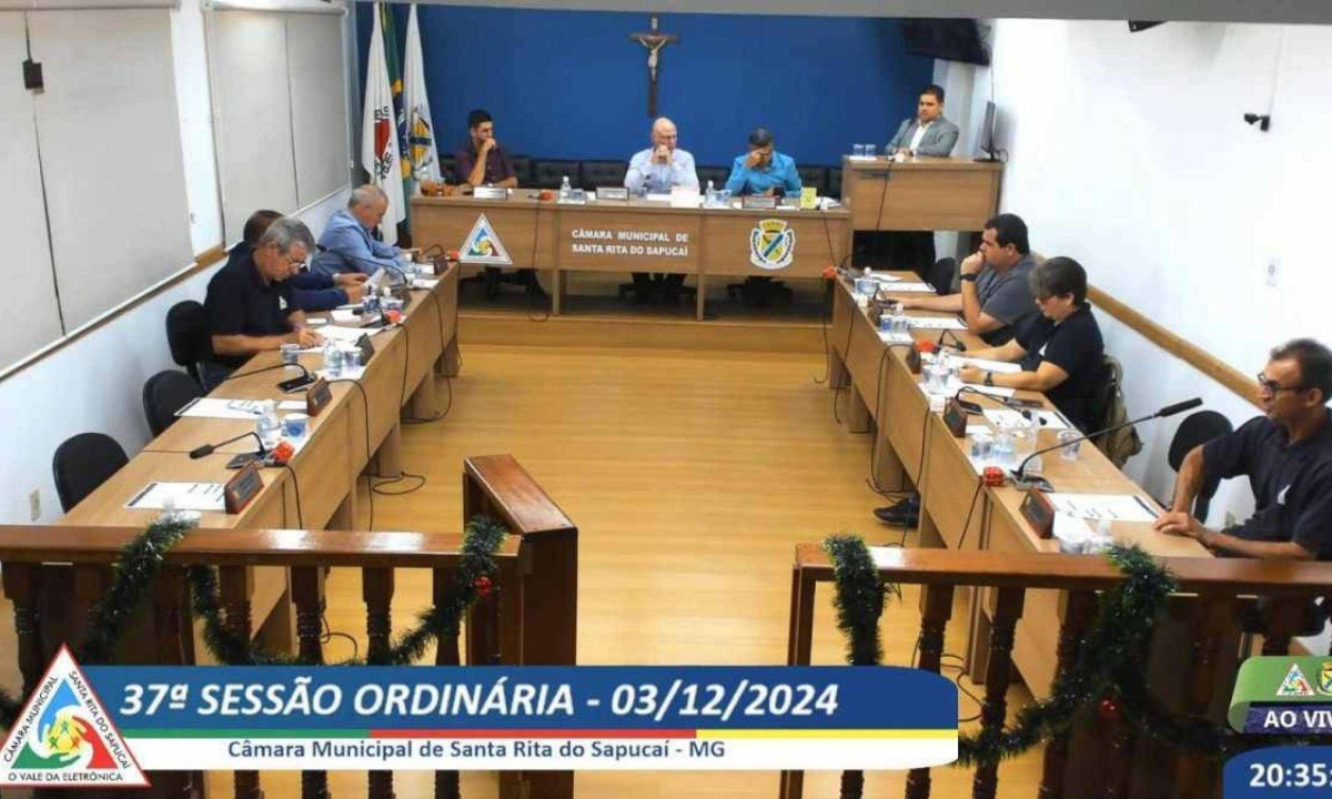 Em sessão de 3/12, vereadores aumentam seus salários em 83,6% -  (crédito: Reprodução/ Site Câmara Municipal de Santa Rita do Sapucaí)