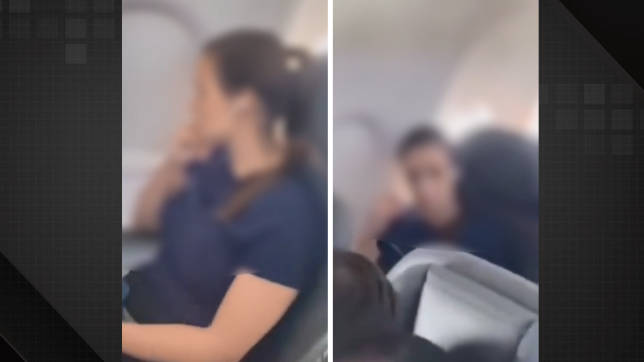 Jeniffer Castro se manteve na poltrona à janela que comprou para o voo, a despeito dos pedidos de uma mulher, cujo filho queria o lugar da passageira -  (crédito: Reprodução/Dailymotion)