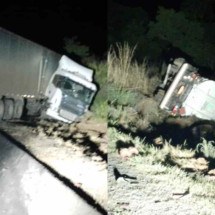 Caminhão-tanque bate em caminhão baú e veículos saem da pista - CBMMG