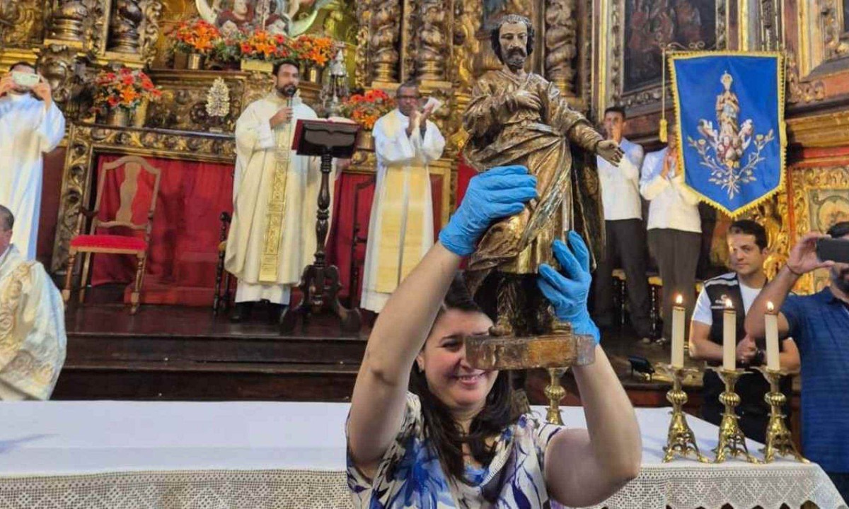 Imagem resgatada foi conduzida pela historiadora Flávia Costa Reis -  (crédito: Jair Amaral/EM/D.A Press)