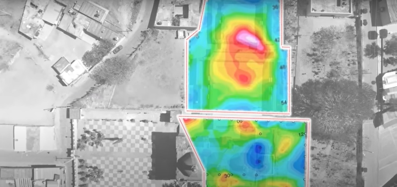 Através de um radar de penetração no solo, tomografia de resistividade elétrica e tomografia sísmica, um modelo virtual 3D foi desenvolvido pela equipe de pesquisadores nas ruínas subterrâneas