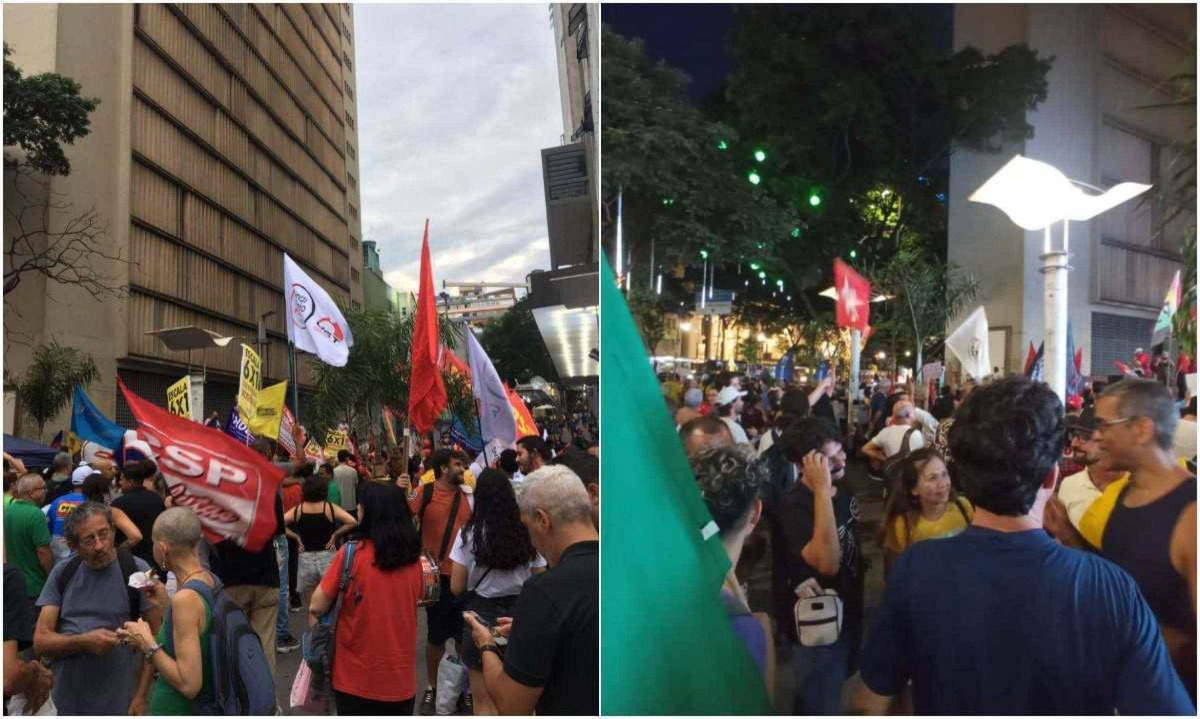 Belo-horizontinos se reuniram na Praça Sete, no Hipercentro de Belo Horizonte -  (crédito: Divulgação)