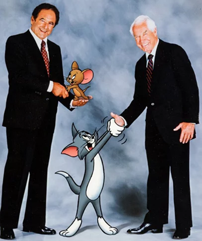 Joseph Barbera e Willian Hanna se conheceram quando trabalhavam na MGM. Eles criaram Tom e Jerry em 1940.  Enorme sucesso. Fizeram 114 curtas para cinema, 13 deles indicados ao Oscar e 7 ganhando o prêmio.