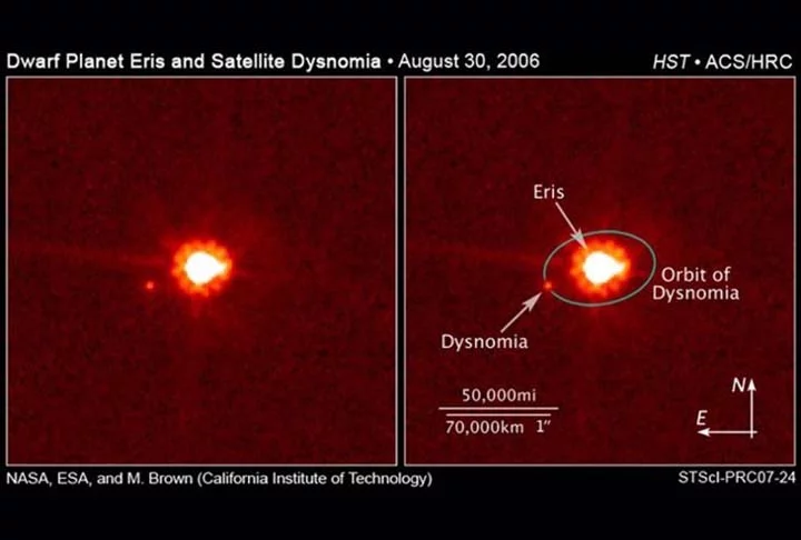 A superfície de Éris intrigou os cientistas. Ao analisar a luz do Sol refletida, eles concluíram que Éris é branco, algo incomum para corpos tão distantes das estrelas.