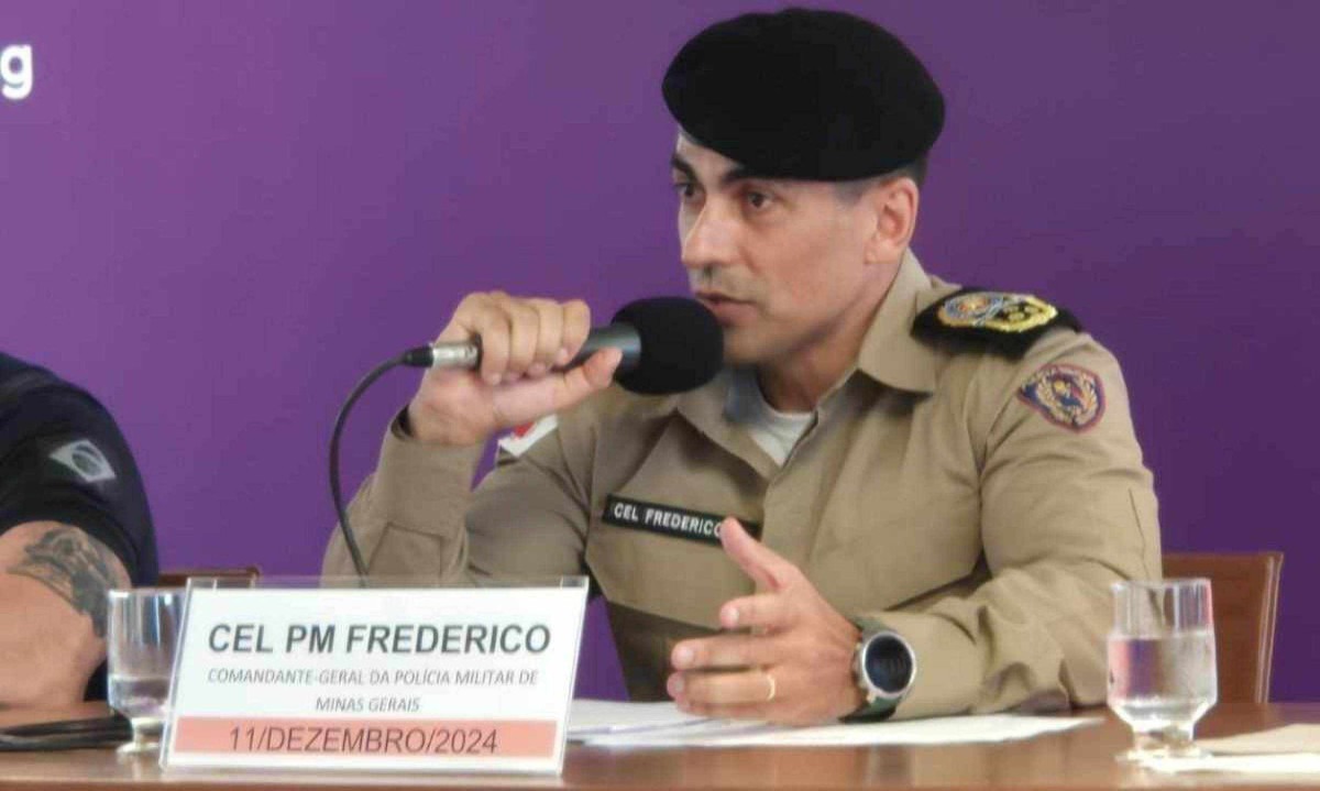 O Comandante Geral da Polícia Militar de Minas Gerais, Coronel Frederico, afirmou que a corporação tem outras prioridades de investimento além de câmeras corporais -  (crédito: Jair Amaral/EM/D.A Press)