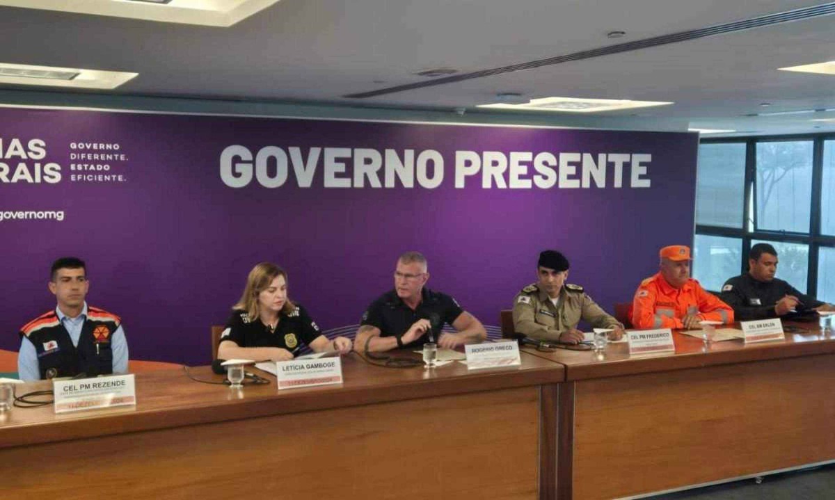 No balanço dos órgãos de segurança pública do estado, estiveram presentes representantes da Defesa Civil, Polícia Civil, Sejusp, Polícia Militar, Corpo de Bombeiros Militar e Polícia Penal -  (crédito: Jair Amaral/EM/D.A Press)