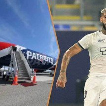 Barboza não curtiu o avião do Patriots - (crédito: Foto: Reprodução e Vitor Silva/Botafogo ) Barboza não curtiu o avião do Patriots - (crédito: Foto: Reprodução e Vitor Silva/Botafogo )