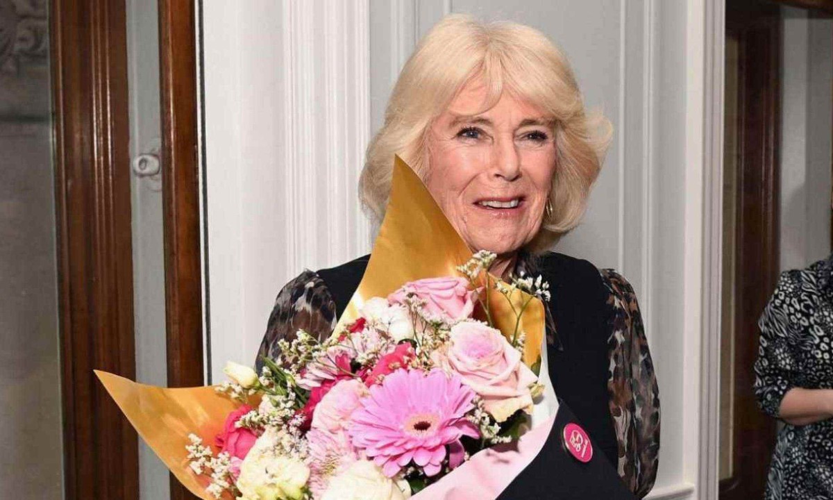 Rainha Camilla, esposa do Rei Charles III, da Inglaterra, recebeu um carinho inesperado de um s&uacute;dito  -  (crédito:  Stuart C. Wilson / POOL / AFP)