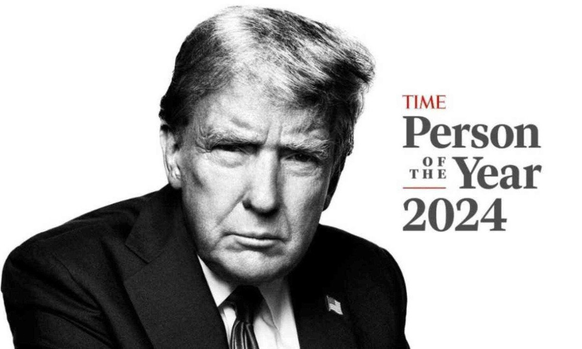Donald Trump recebeu, pela segunda vez, o título de personalidade do ano -  (crédito: Reprodução / Time)