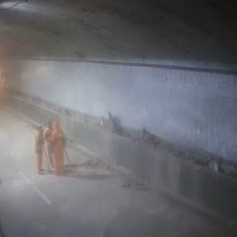 Queda de estrutura interdita túnel no Rio - Reprodução / COR