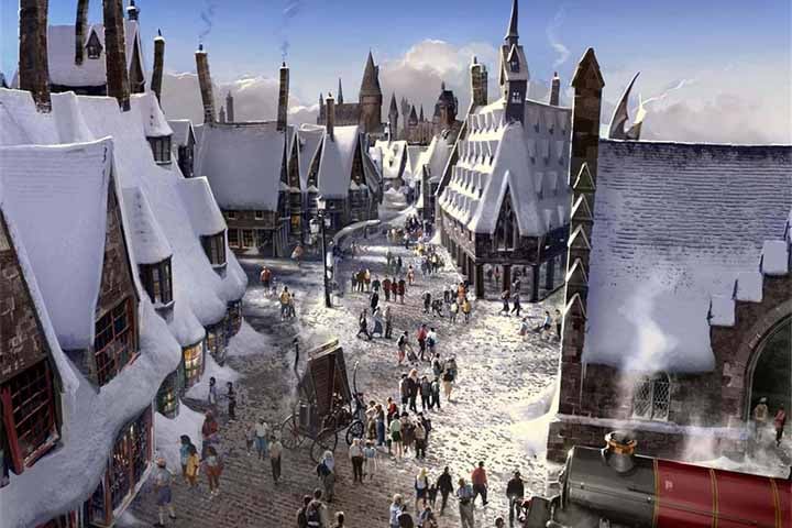 A aldeia de Hogsmeade é o único vilarejo completamente bruxo da Grã-Bretanha, que faz parte da saga 