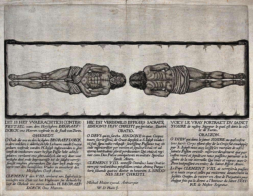 Em 1988 foi feita a datação por carbono-14 e concluiu-se que o material era bem mais recente do que a época de Jesus. Três laboratórios apontaram o tecido como do século 13 ou 14. 