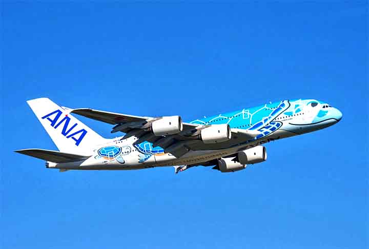 A ANA All Nippon Airways caiu de terceiro para quarto lugar, sendo ultrapassada pela árabe Emirates.  Fundada em 1952. Sediada em Tóquio, no Japão. Tem 260 aviões. 