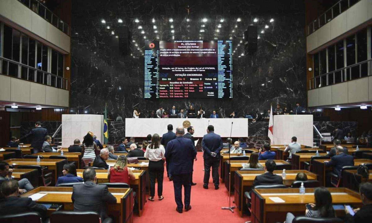 Plenário da Assembleia, às vésperas do recesso de fim de ano, votou o orçamento para 2025 -  (crédito: Luiz Santana/ ALMG)