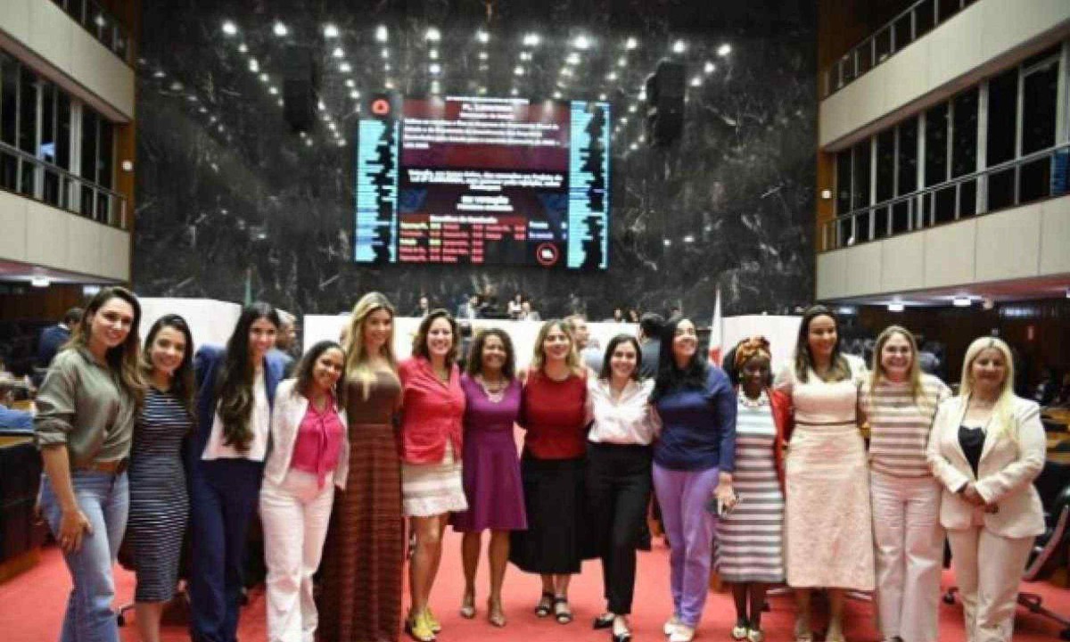 Bancada feminina da Assembleia Legislativa de Minas Gerais celebra aprovação de emendas que buscam combater a violência contra a mulher -  (crédito: Reprodução)
