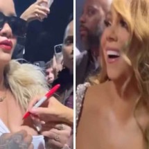 Rihanna ganha autógrafo no seio de Mariah Carey depois de show - Reprodução / redes sociais