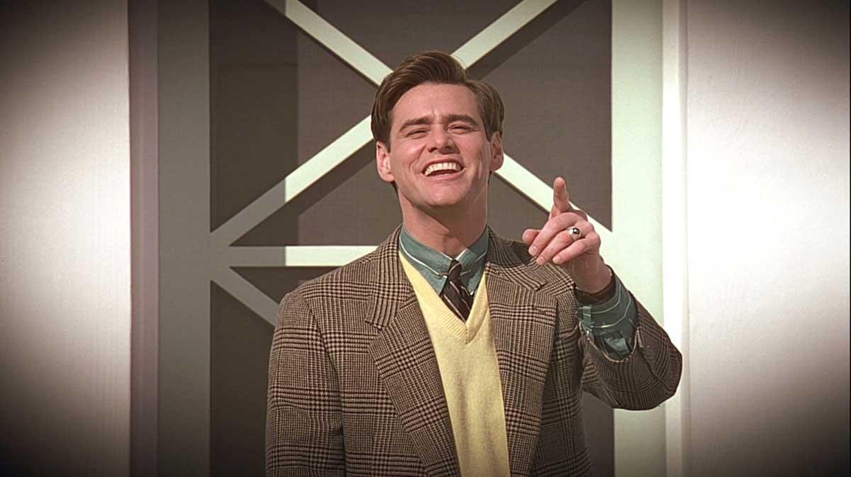 Em 1998, Jim Carrey ganhou seu primeiro protagonista fora da comédia escrachada, como Truman Burbank, na comédia dramática 