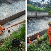 Homem cai no leito do rio Arrudas e é resgatado em estado grave  - Reprodução / CBMMG