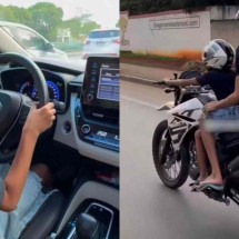 Família é investigada por gravar criança dirigindo carro e moto em MG - Redes Sociais / Reprodução