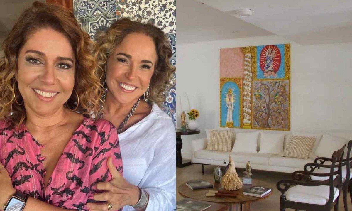 A casa de Daniela Mercury e Malu Verçosa é uma celebração da cultura, com arte brasileira e internacional em harmonia com a paisagem baiana -  (crédito: Reprodução/Instagram e Casa Vogue )