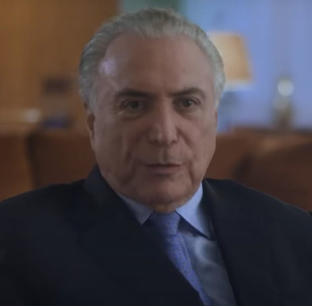 31 de agosto de 2016 - Michel Temer toma posse oficialmente como presidente da República, semanas depois de Dilma Rousseff deixar o cargo após sofrer o impeachment. 