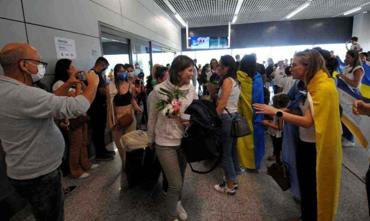 Refugiados ucranianos chegam a Minas Gerais fugindo da guerra iniciada pela invasão russa ao país -  (crédito: Gladyston Rodrigues/EM/D.A Press – 30/4/22)