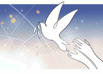 Arte mostra mãos libertando pomba branca; imagem meramente ilustrativa -  (crédito: Quinho)