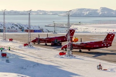 A Groenlândia inaugurou um novo aeroporto internacional em Nuuk, capital do país, marcando uma transformação na conexão do território ártico com o resto do mundo. -  (crédito: divulgação/Visit Nuuk)