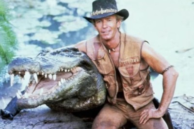 O crocodilo gigante chamado Burt, quw fez sucesso no filme 'Crocodilo Dundee' (1986), morreu no dia 22/12. A informação foi divulgada pelo parque de répteis Crocosaurus Cove, na Austrália, onde o animal  vivia nos últimos anos. Ele viveu bastante: tinha pelo.menos 90 anos. -  (crédito: Divulgação )