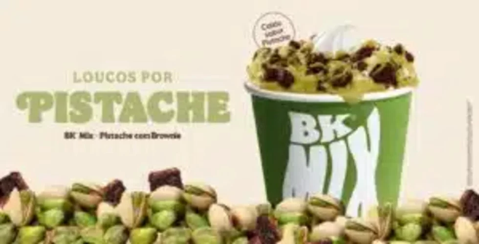 O Burger King lançou quatro novas opções de sobremesa no sabor pistache. Como estratégia para amplificar a novidade, os novos produtos estarão acompanhados pela campanha Loucos por Pistache.