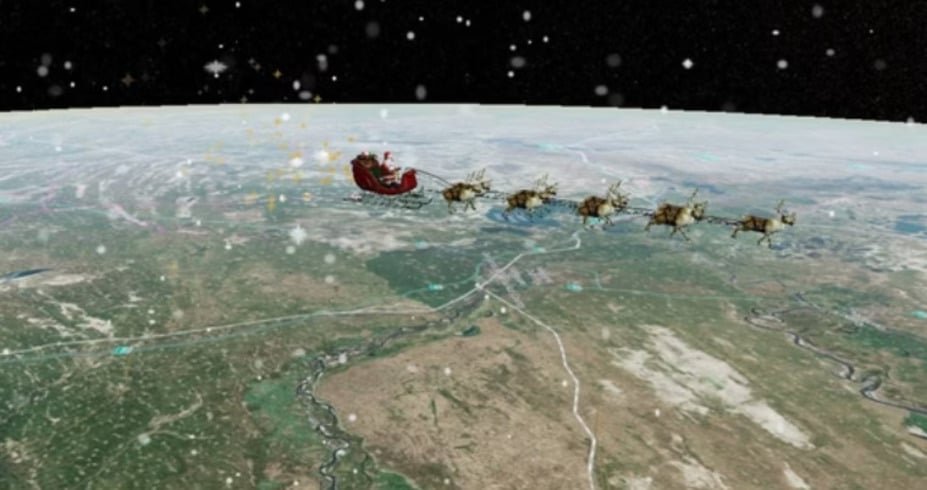Uma plataforma desenvolvida pelo Comando de Defesa Aeroespacial Norte-Americano (Norad) permite que o público acompanhe o percurso do Papai Noel pelo mundo, na hora da distribuição dos presentes. Uma fantasia tecnológica que está chamando a atenção na internet. 
-reprodução .noradsanta.org/en/map