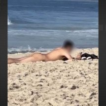 Peru empanado? Peladão é flagrado na praia de Ipanema - Reprodução/Redes Sociais