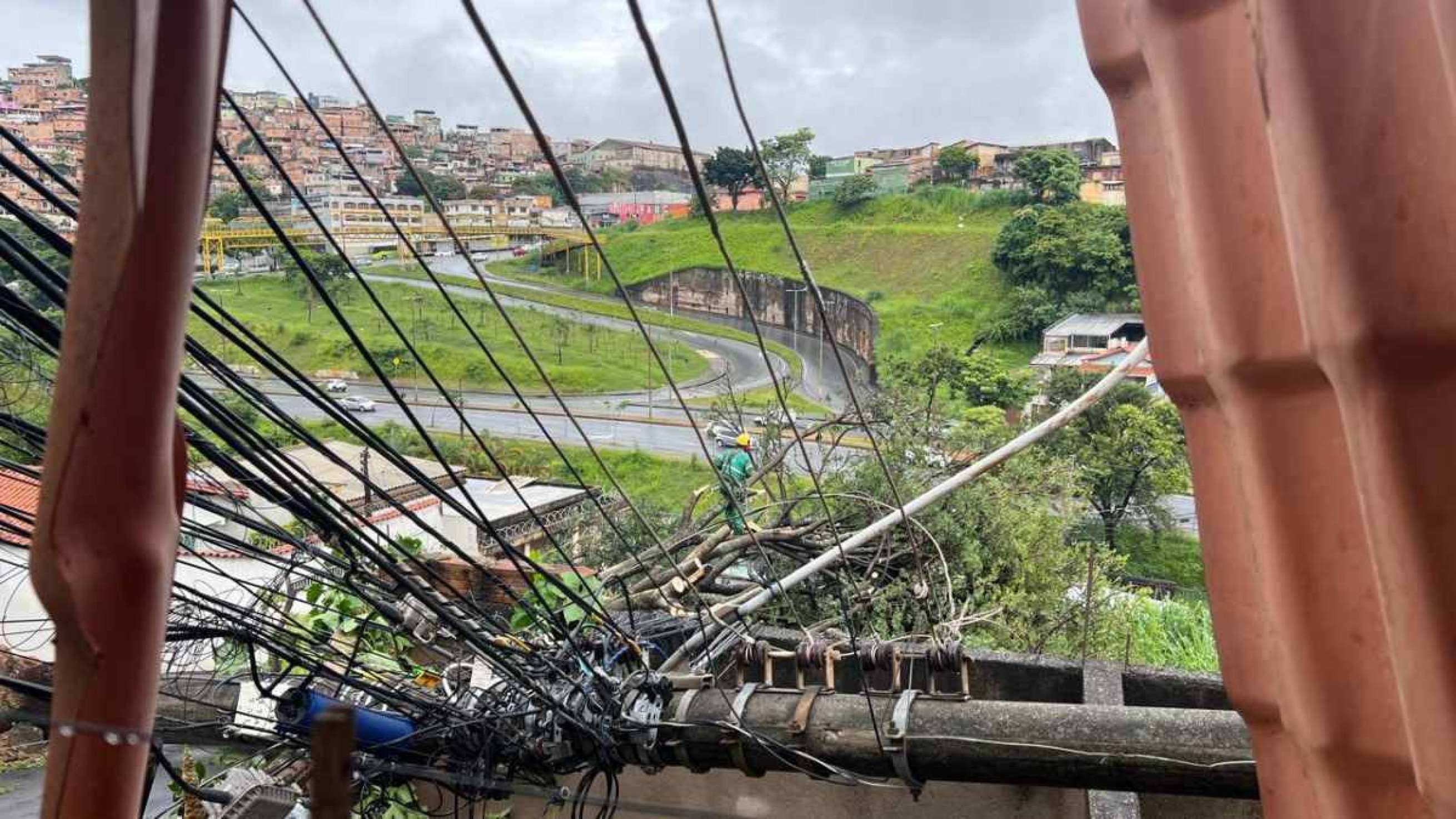 A árvore caiu na esquina das ruas Senhora da Conceição e Itapetinga