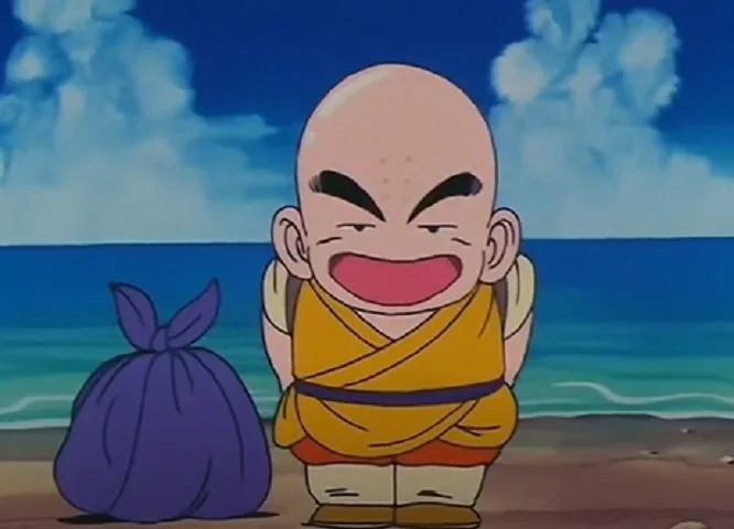 Personagem: Kuririn, anime: Dragon Ball - Com o avanço da história, fica evidente a diferença de força entre Kuririn e os novos inimigos que Goku e seus amigos precisam enfrentar, porém é importante lembrar que ele é o humano mais forte do anime já que praticamente todos os outros são seres de outros planetas. 