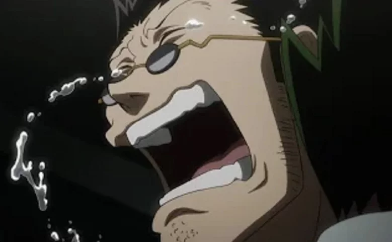 Personagem: Leorio, anime: Hunter x Hunter - Como seu objetivo é se tornar um grande médico, Leorio passa muitas vezes despercebido em momentos de batalha, porém ele tem uma grande força física e seu conhecimento para recuperar danos físicos é muito relevante no universo em que ele se encontra. 