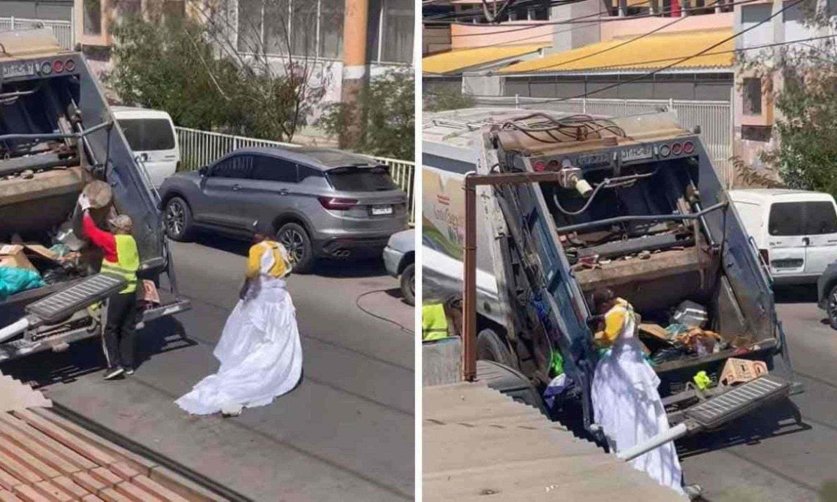 Gari vestido de noiva roubou a cena -  (crédito: Reprodução / TikTok)