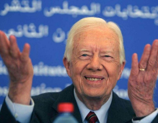 O ex-presidente americano Jimmy Carter durante uma entrevista coletiva em Jerusalém em 2006  -  (crédito: Menahem Kahana - 26.jan.06/AFP)