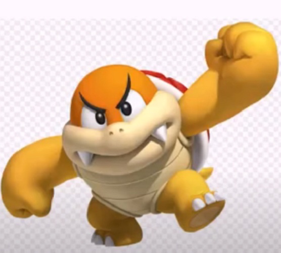 Nome do personagem: Boom Boom - Esse personagem é uma das espécies diferentes de Koopa. Sua principal característica é o tamanho de seu braço, que ele utiliza para girar e atacar seu adversário.