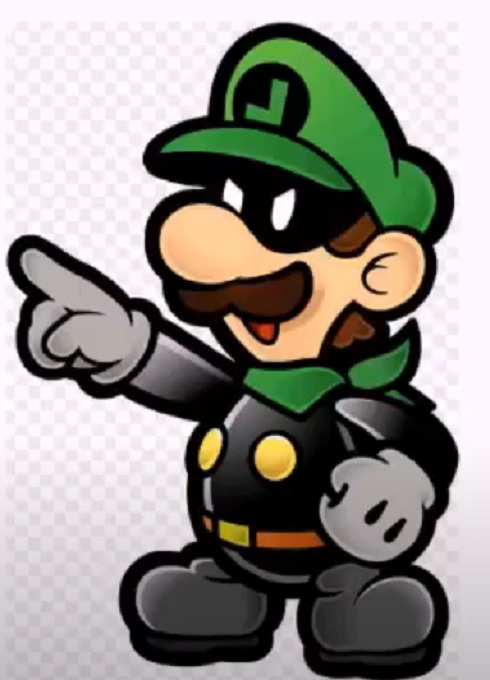 Nome do personagem: Mr L - Outro personagem importante que tem outra versão no game. Aqui temos um Luigi  como vilão da história, sendo um personagem mais malvado e arrogante.