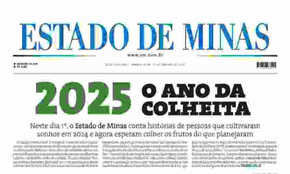 Confira a capa do Estado de Minas do dia 1º/1/2025