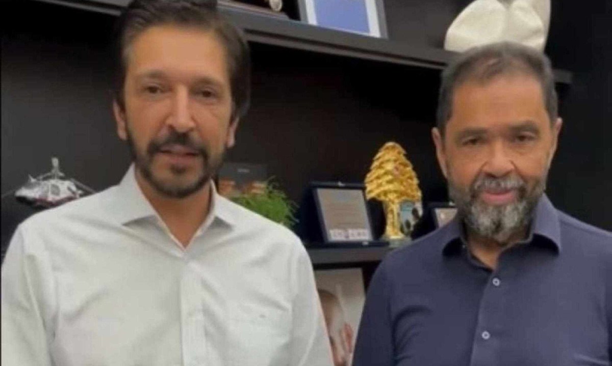 Ricardo Nunes, prefeito de São Paulo, e Totó Parente, novo Secretário Municipal de Cultura e Economia Criativa. - (crédito: Reprodução/Instagram ) Ricardo Nunes, prefeito de São Paulo, e Totó Parente, novo Secretário Municipal de Cultura e Economia Criativa. - (crédito: Reprodução/Instagram )