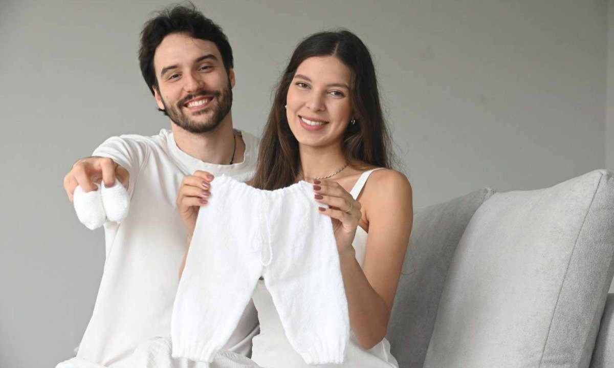 Casal Welinton Oppenkoski e Giovanna Vaz Oppenkoski, que vai ter o primeiro filho em 2025 -  (crédito: Leandro Couri/EM/DA.Press)