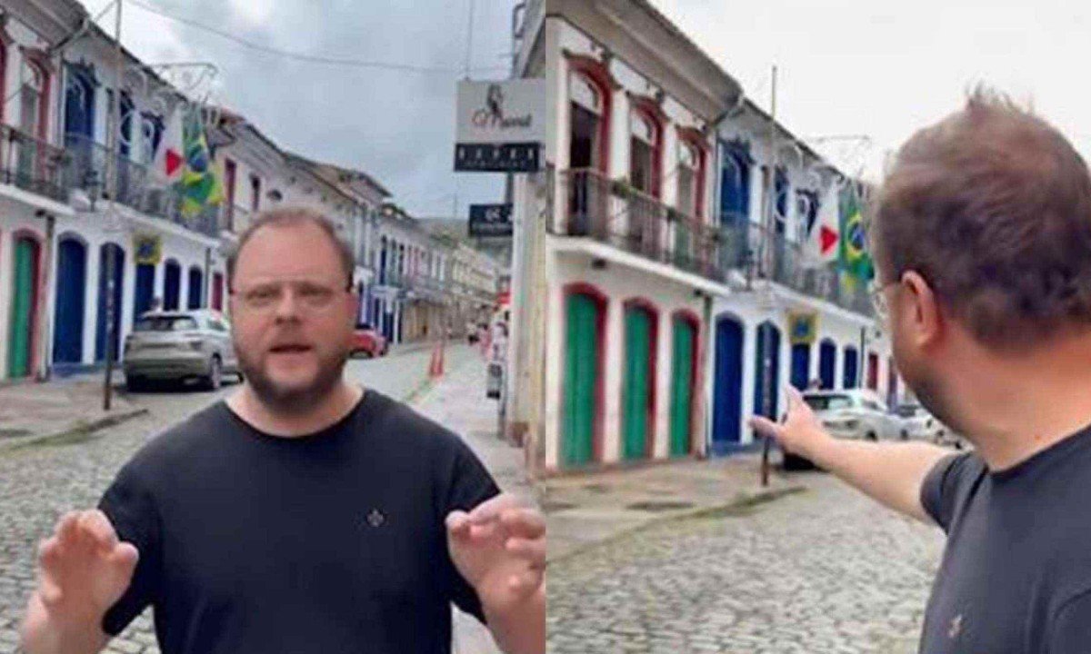 Youtuber Lord Vinheteiro critica comércio de Outro Preto (MG) fechado no dia 1º/1 -  (crédito: Redes sociais/Reprodução)