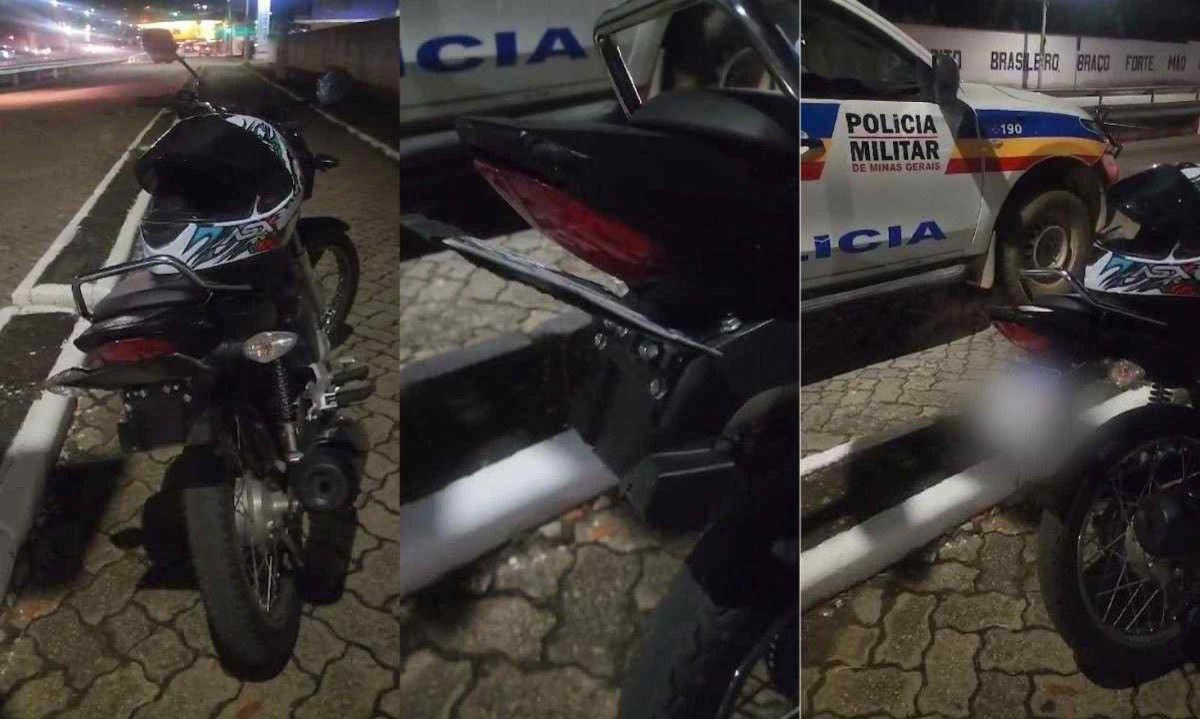 Moto usada por jovem durante rolezinho em Governador Valadares -  (crédito: PM/ Divulgação)