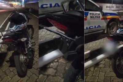 Moto usada por jovem durante rolezinho em Governador Valadares -  (crédito: PM/ Divulgação)