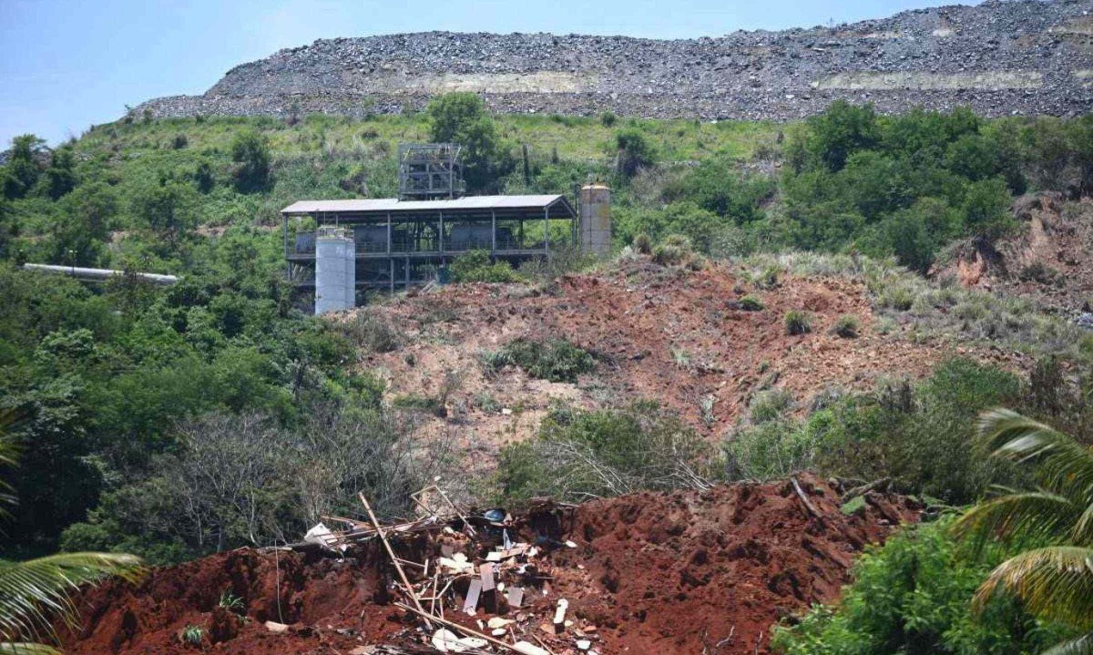  Atividades na Mina Turmalina, em Conceição do Pará, estão paralisadas desde o deslizamento de pilha de rejeitos -  (crédito: Leandro Couri/EM/D.A.Press)